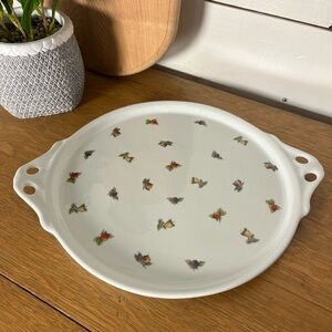 FORMENTON FRUIT PATTERN ROUND SERVING TRAY – White
